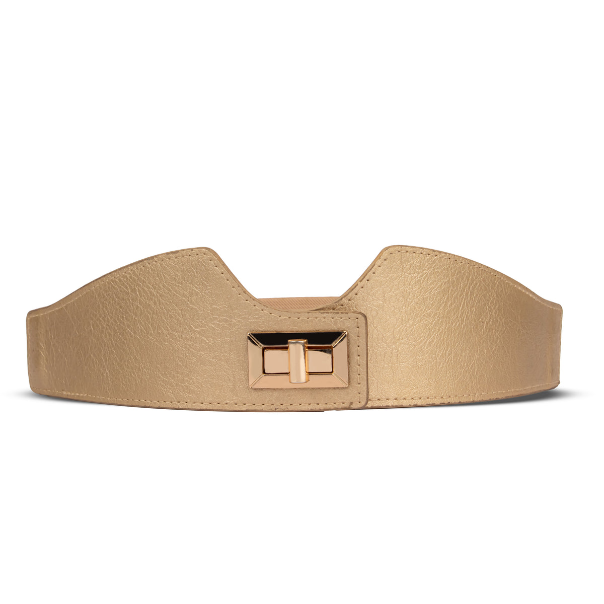 Tan Leather Belt with Gold Clasp