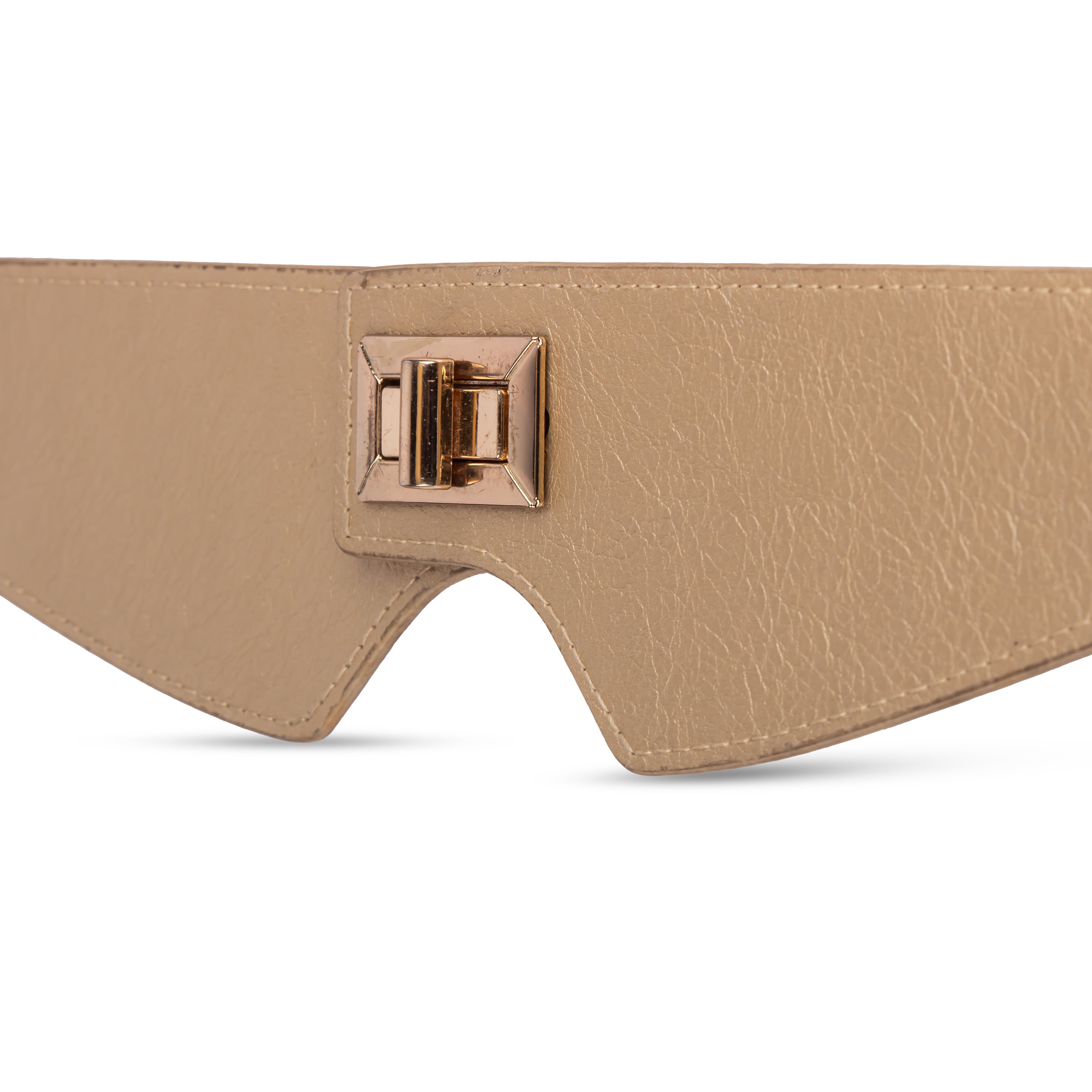 Tan Leather Belt with Gold Clasp