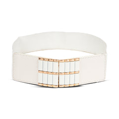 Casual White Fabric Dress Belt