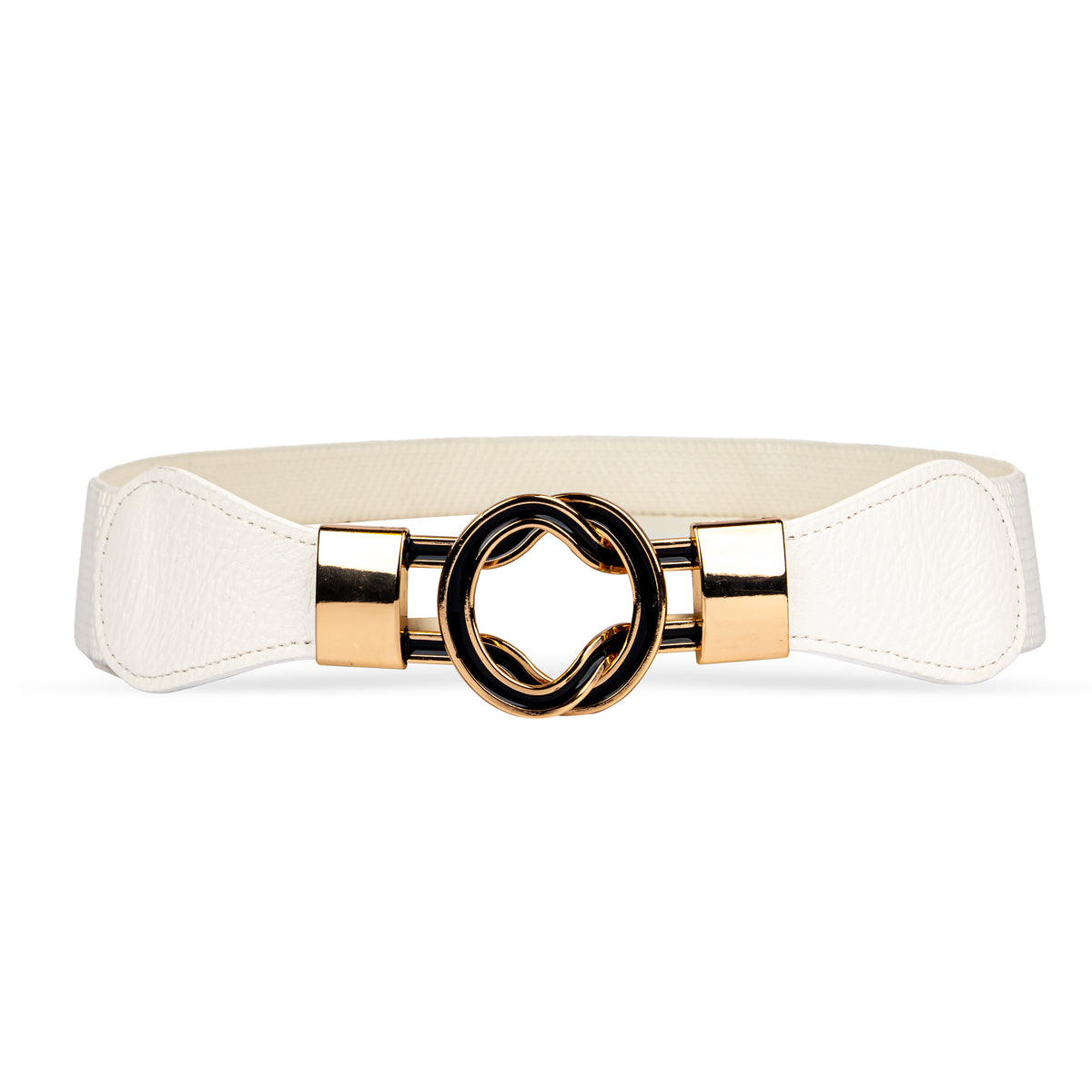 Canvas Mattel Belt for Women | White and Golden Design-free Size