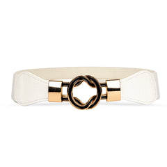 Canvas Mattel Belt for Women | White and Golden Design-free Size