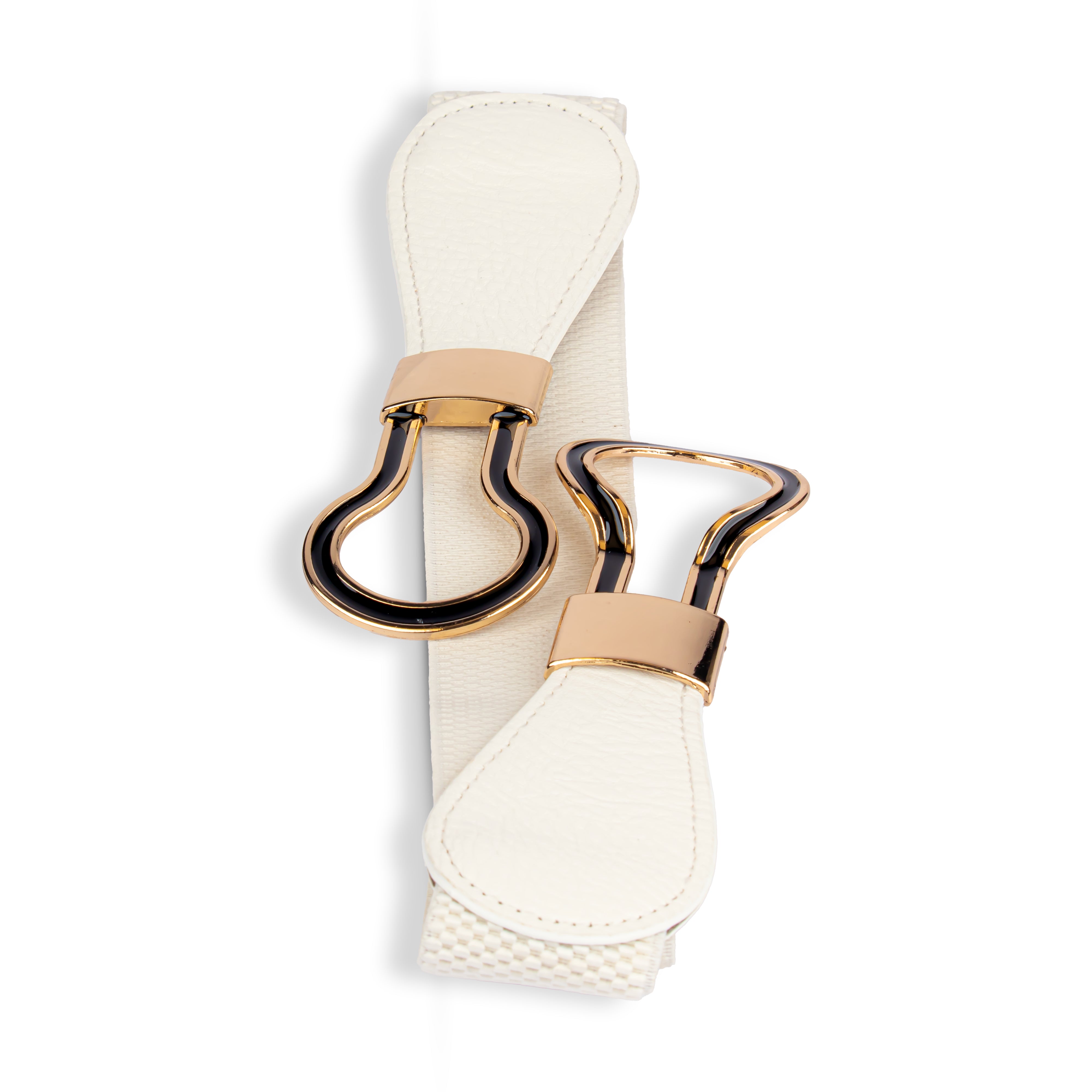 Canvas Mattel Belt for Women | White and Golden Design-free Size