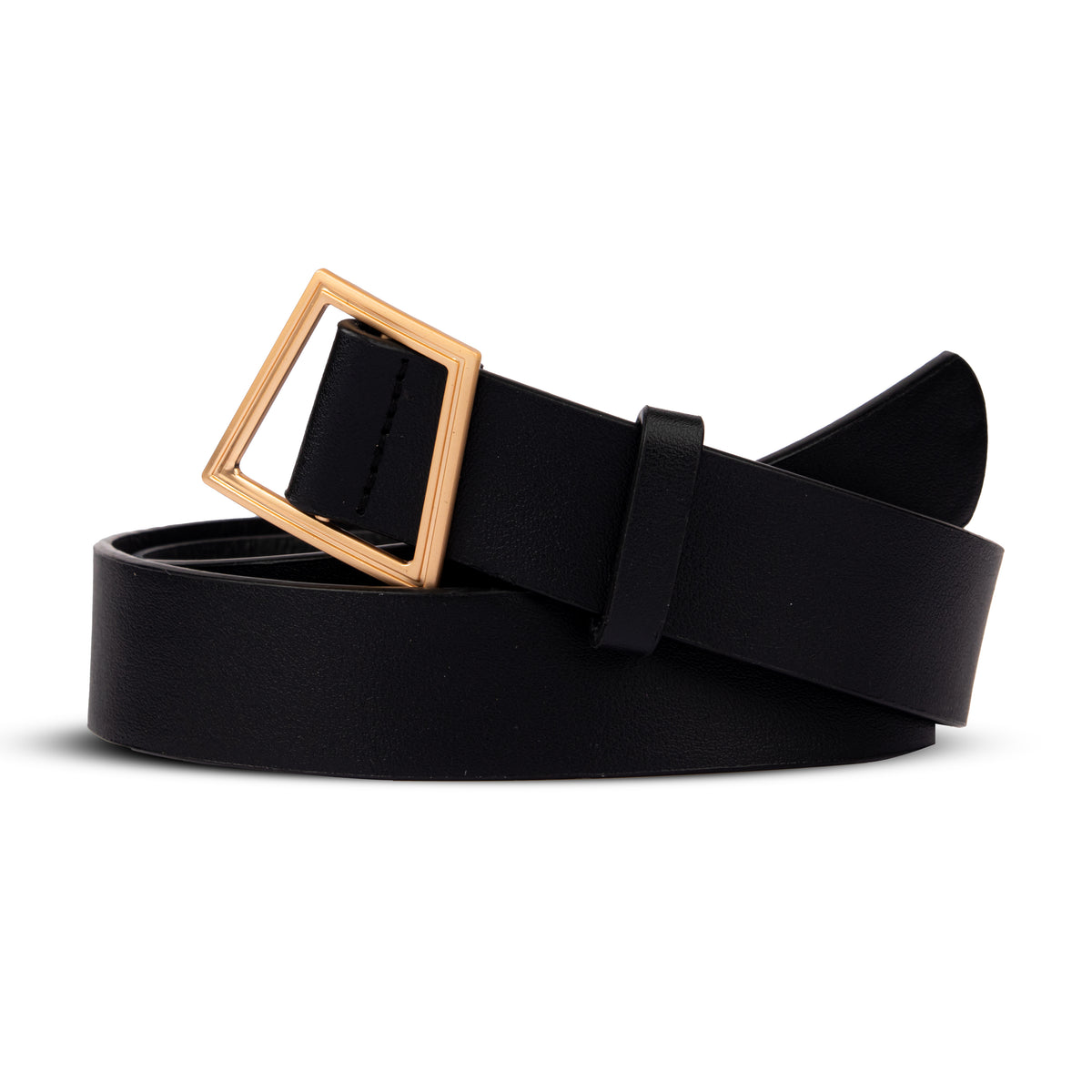 Black Belt with Geometric Buckle