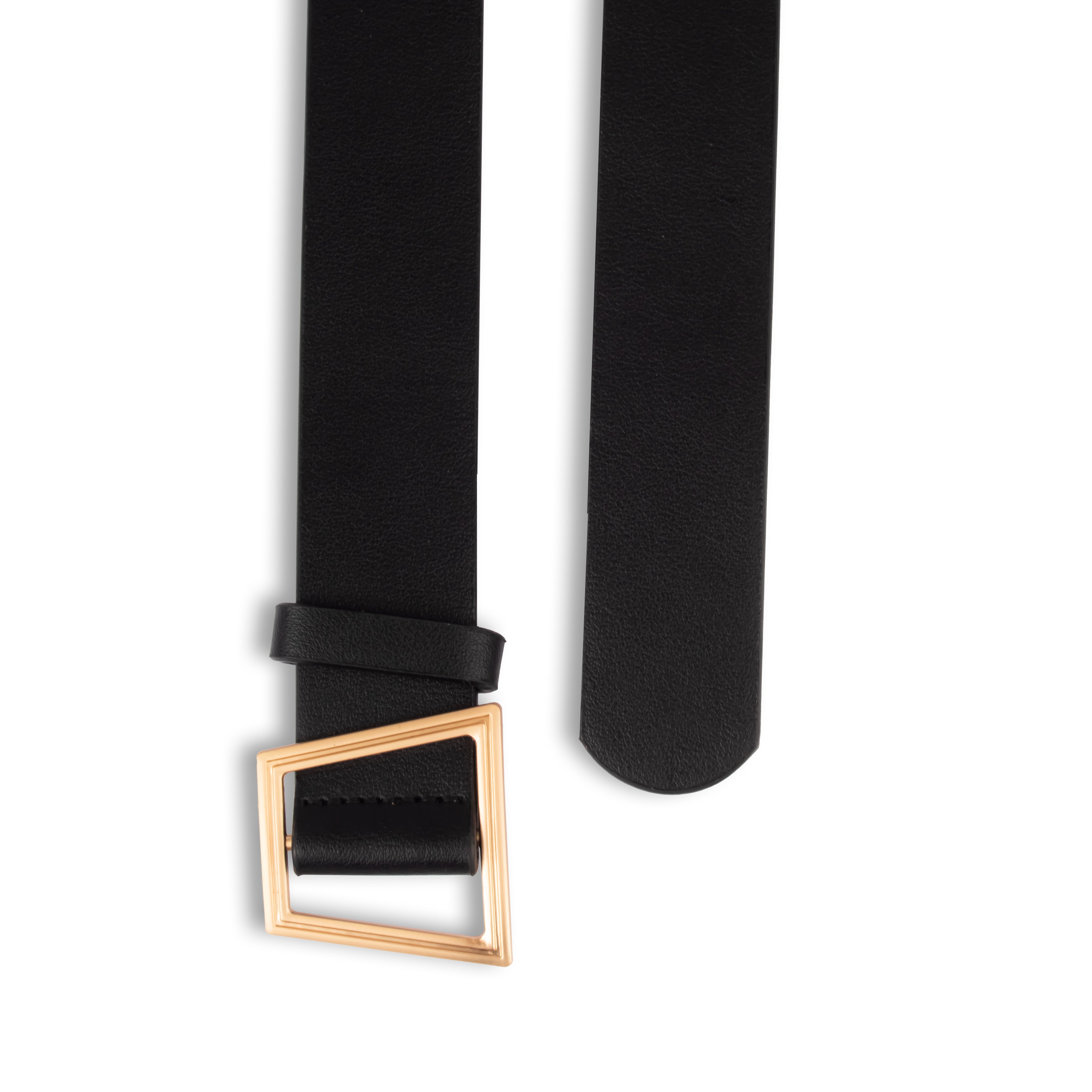 Black Belt with Geometric Buckle