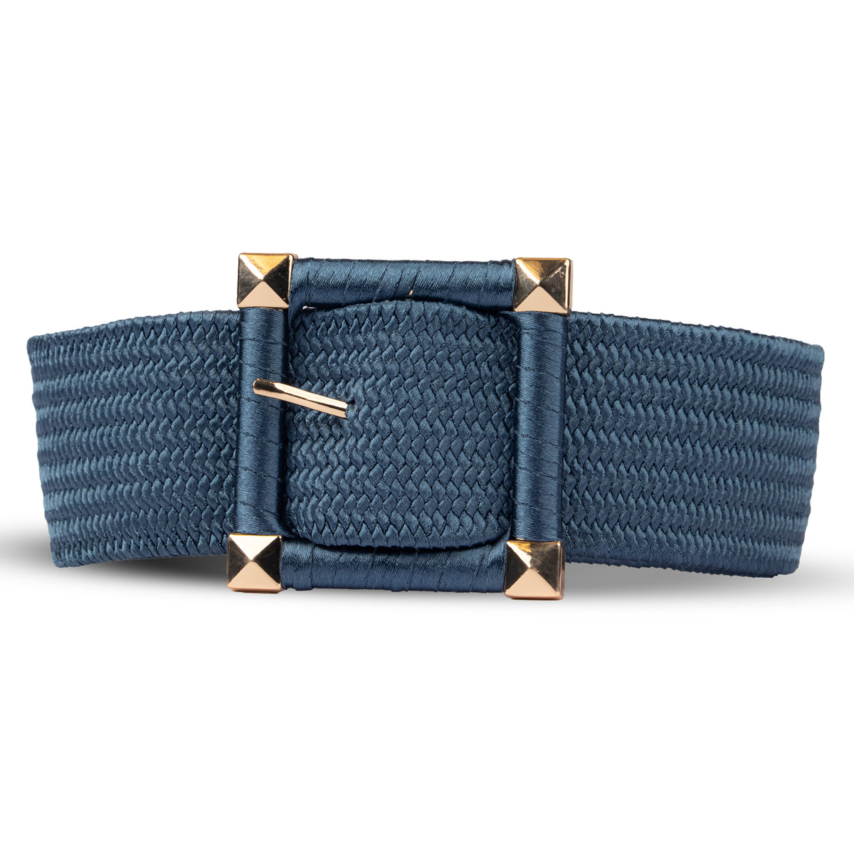 Blue Leather Belts With Square Buckle