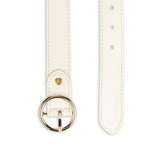 White Casual Leather Belt