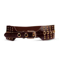 Broad Eyelet Faux Belt