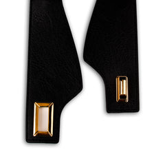 Black Trendy Dress Belt With Gold Clasp