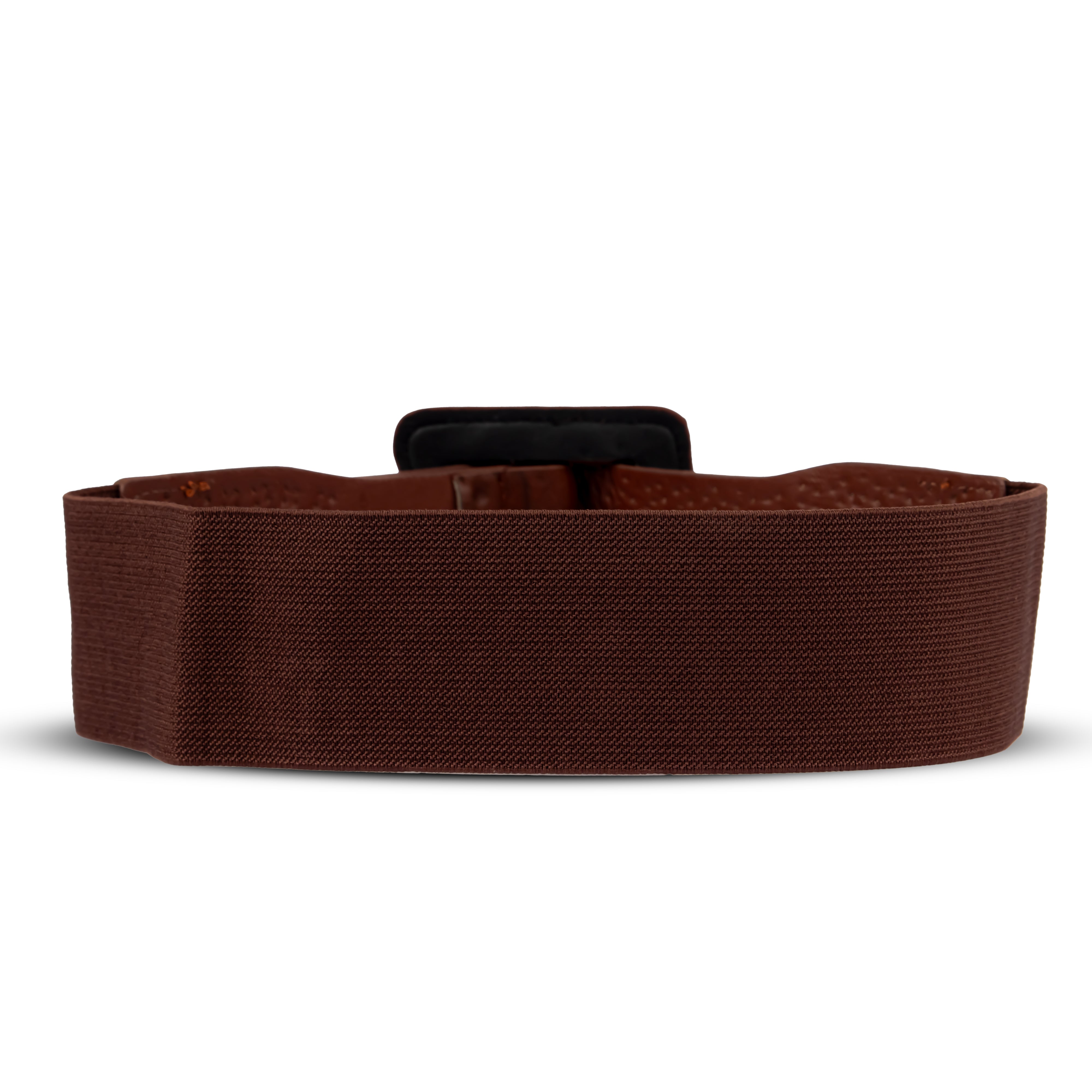 Brown Studded Decor Stretchable Belt