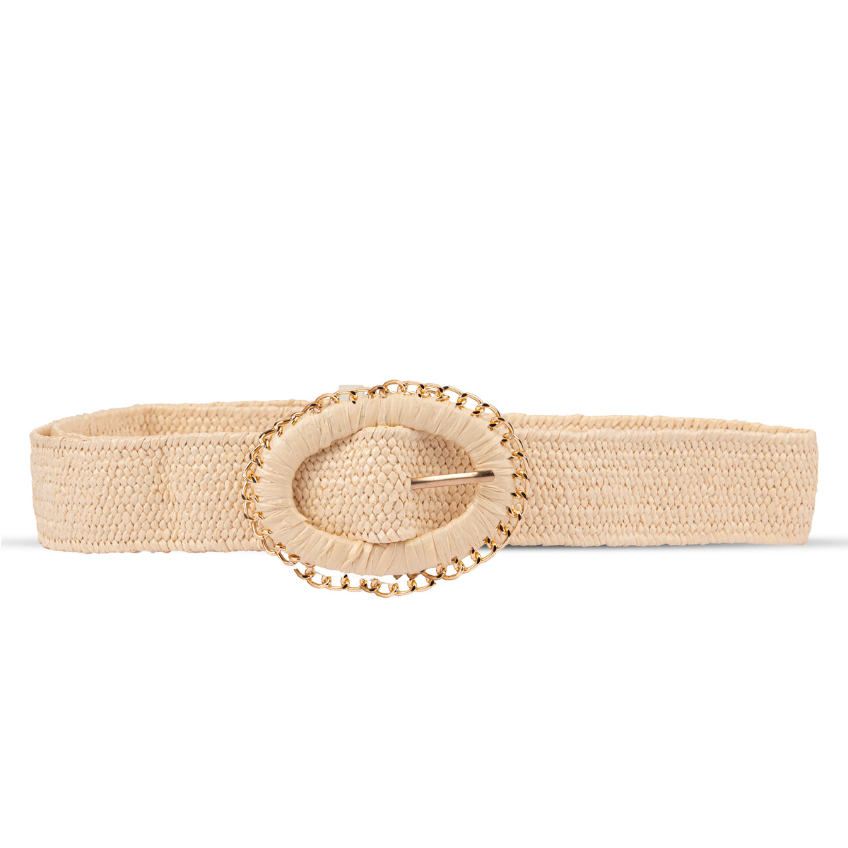 Beige Woven Grass Bohemian Style Belt