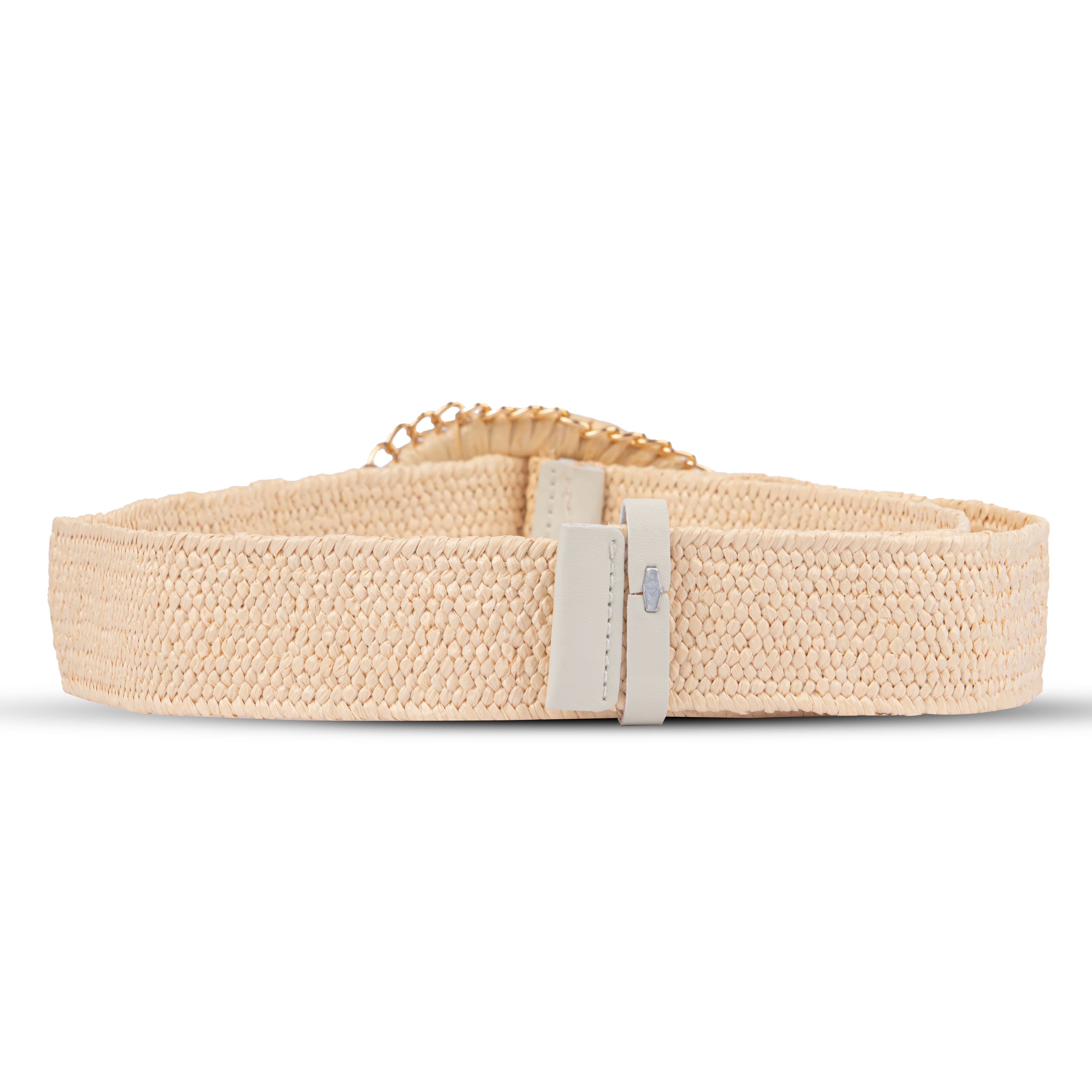 Beige Woven Grass Bohemian Style Belt