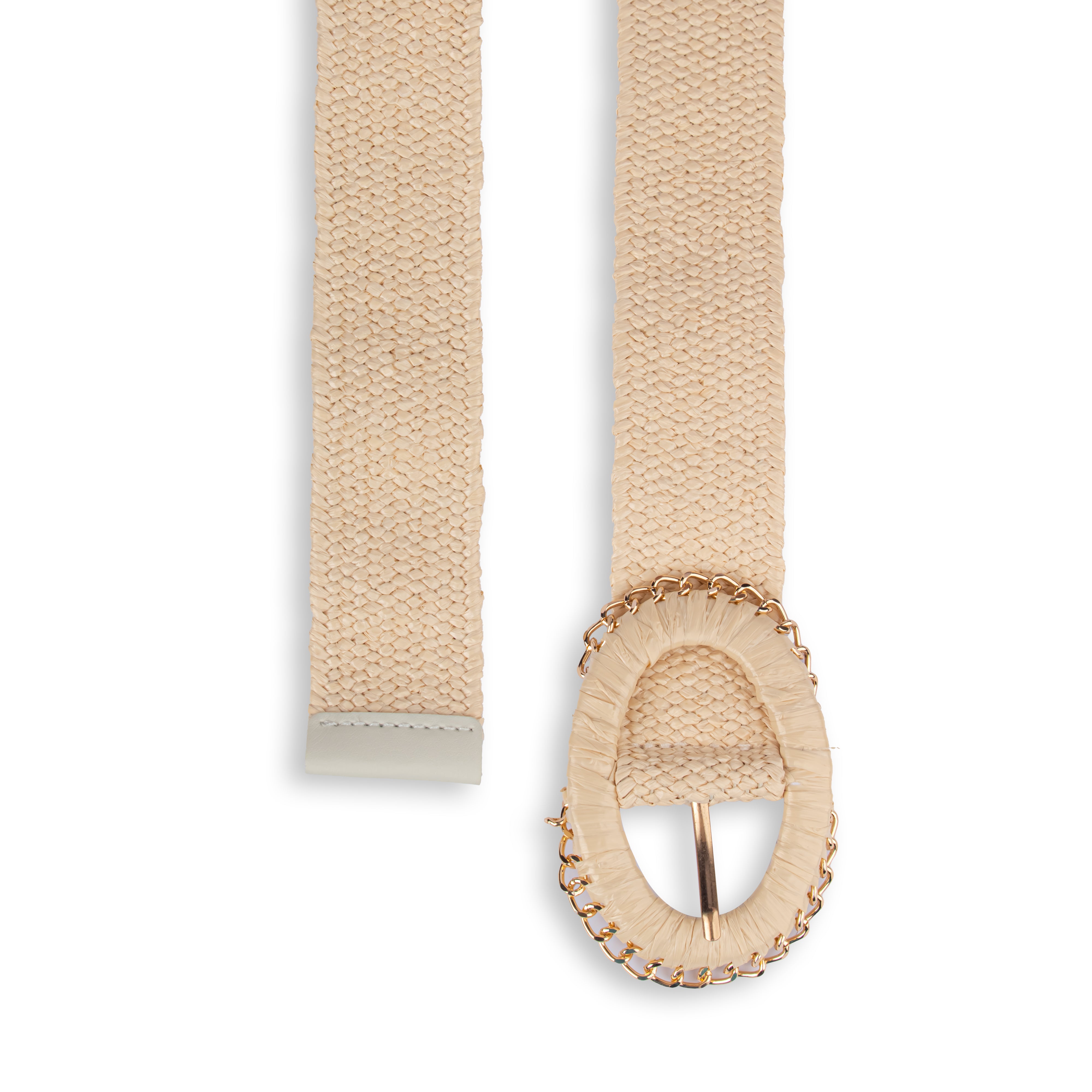 Beige Woven Grass Bohemian Style Belt