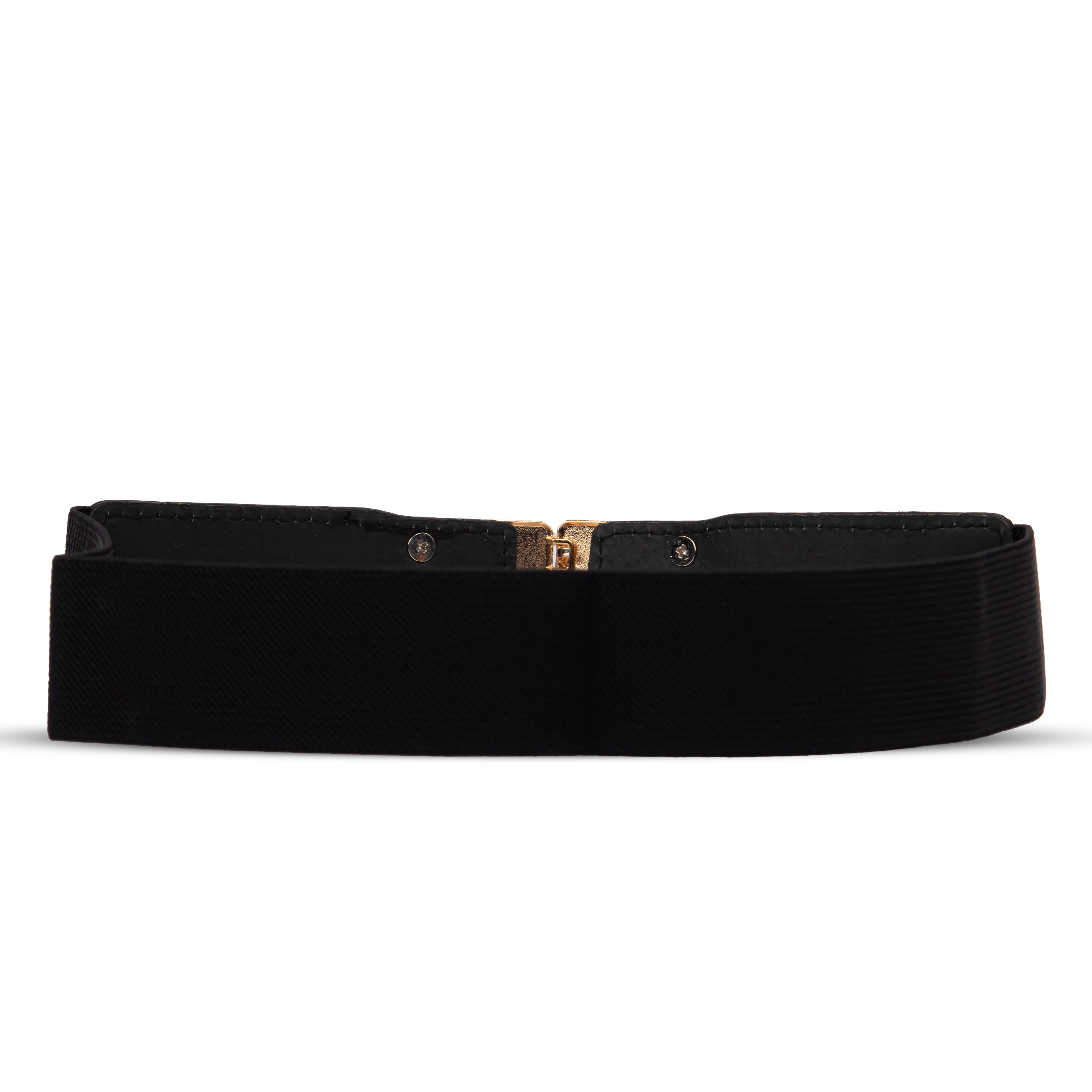 Fancy Belt Gold Black Buckle Design Women Belt