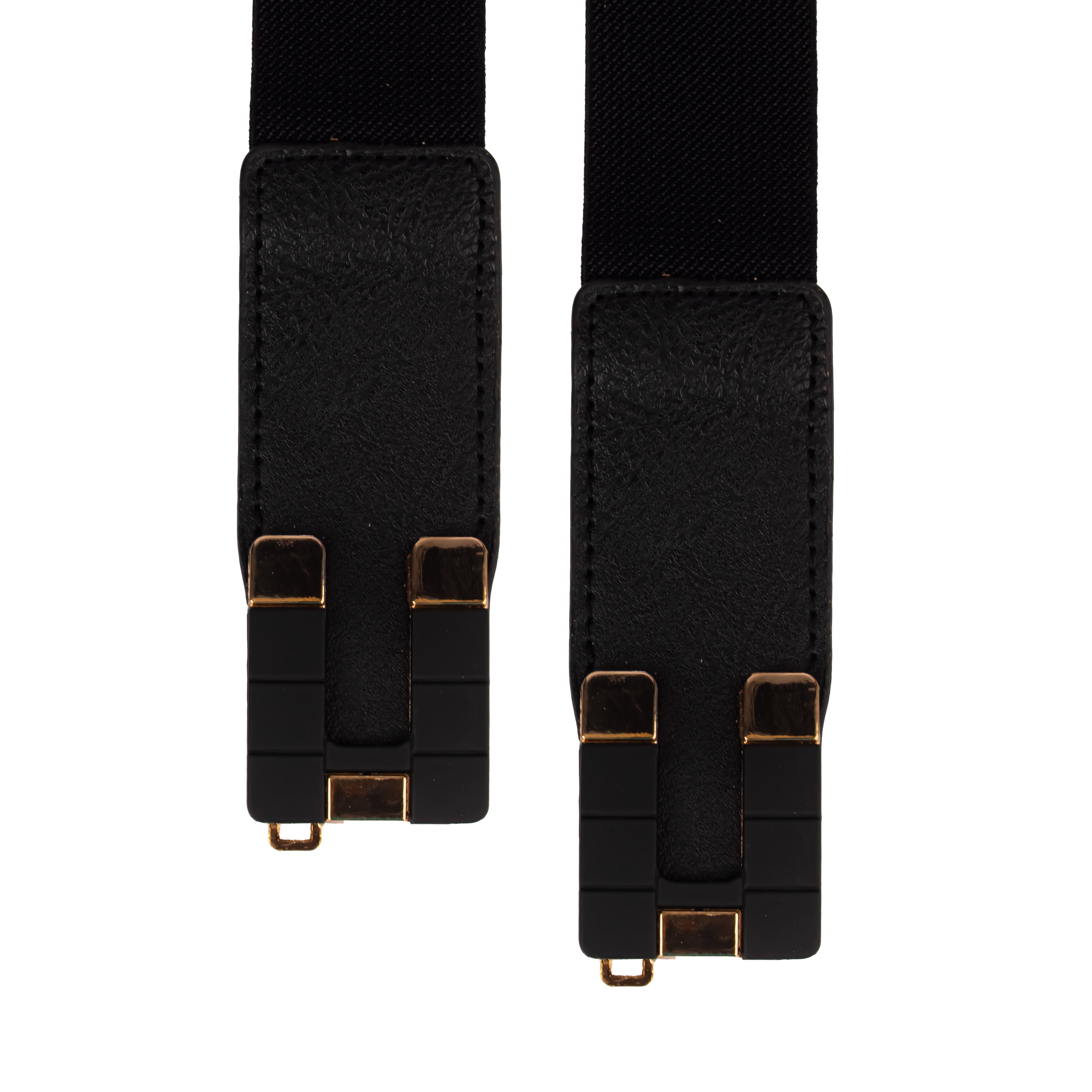 Fancy Belt Gold Black Buckle Design Women Belt