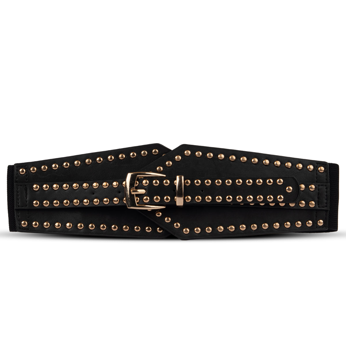 Women Rhinestone Studded Black Decor Belt