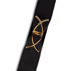Elasticated Belt With Reverse C-Buckle