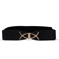 Elasticated Belt With Reverse C-Buckle