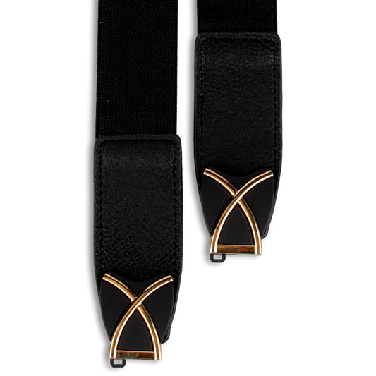 Elasticated Belt With Reverse C-Buckle