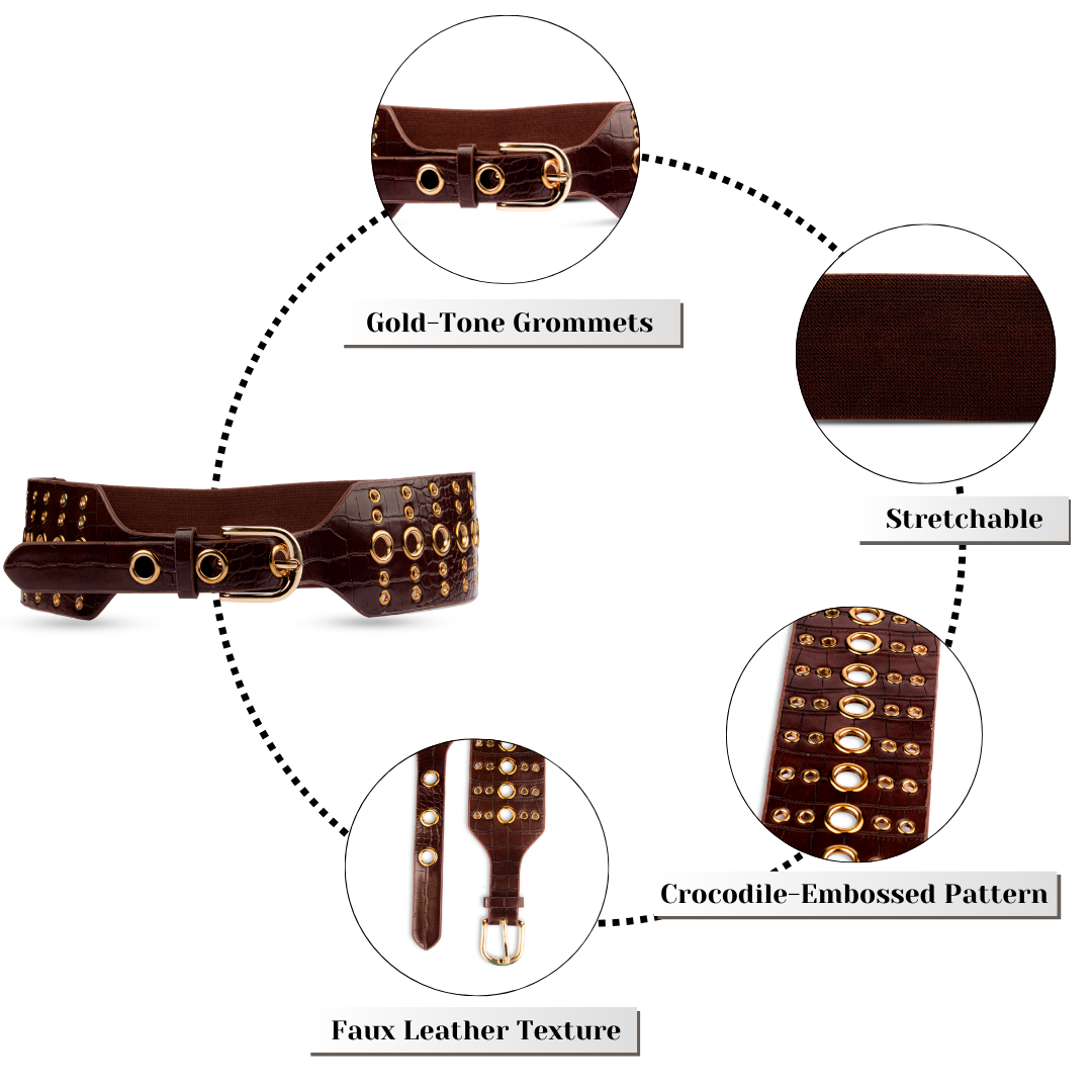 Broad Eyelet Faux Belt