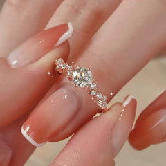 Classic Solitaire Crystal Ring in Rose Gold Tone