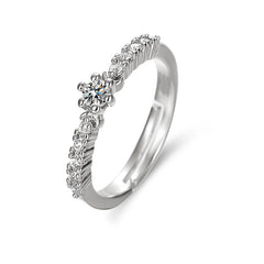 Classic Crystal Band Ring in Silver Tone