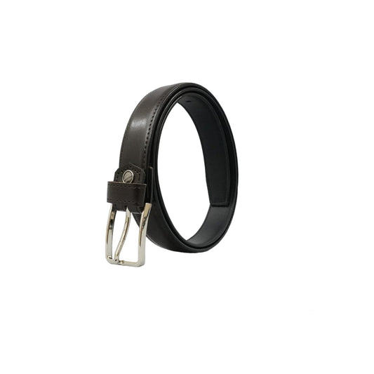 Sleek 1-Inch Leather Belt: Silver Chic