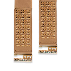 Brown Crown Studded Pattern Belts