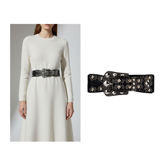Exclusive Rhinestone Studded Black Belt