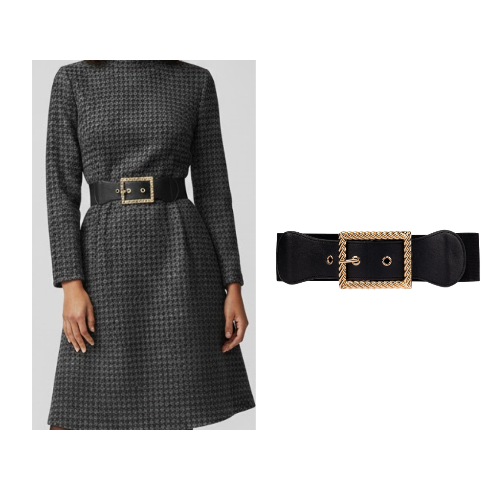 Women Casual Black Golden Buckle Belt