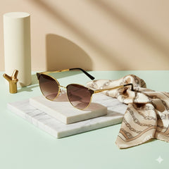 Premium Polarized Half Rim Sunglasses, Dual Sunlight Protection,