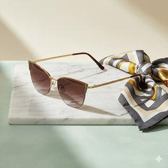 Gradient Cat Eye Women's Sunglasses  Chocolate Color Lens