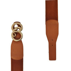 Brown Women Belt for Your Dress with Snake Buckle