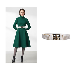 White Golden Buckle Metal Belt for Ladies Dresses