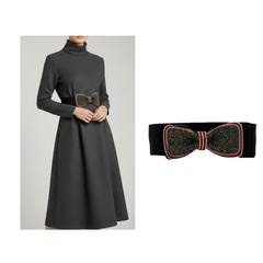 Black Bow Shaped Dress Belt