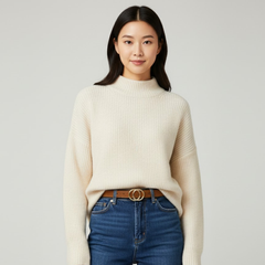 Double Ring Design Women's Elastic Waist Belt For Dresses - Brown