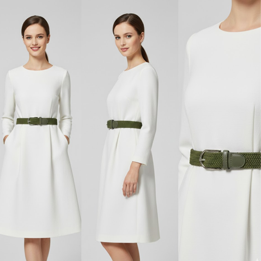 Classic Woven Stretchable Green Belt