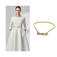 Gold-Tone Stretchy Rhinestone Bow Belt