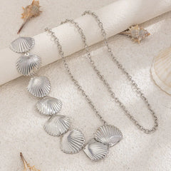 Silver Seashell Waist Chain for Women | Beach-Inspired Metal Belly Chain Belt