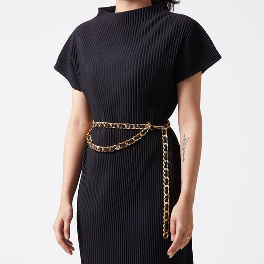Golden Metal Chain Dress Belt