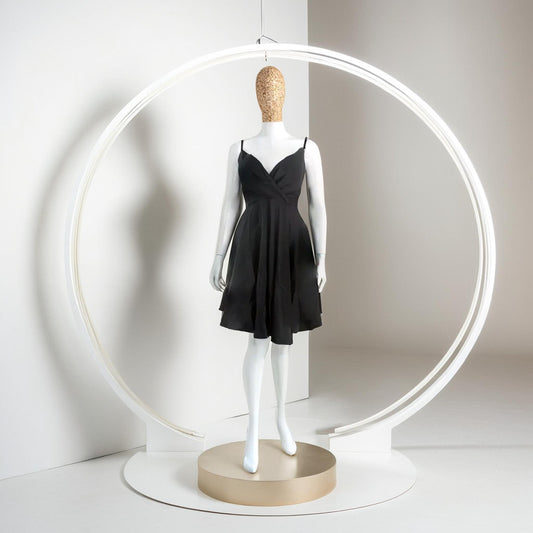 Charcoal Satin Cocktail Dress with Spaghetti Straps