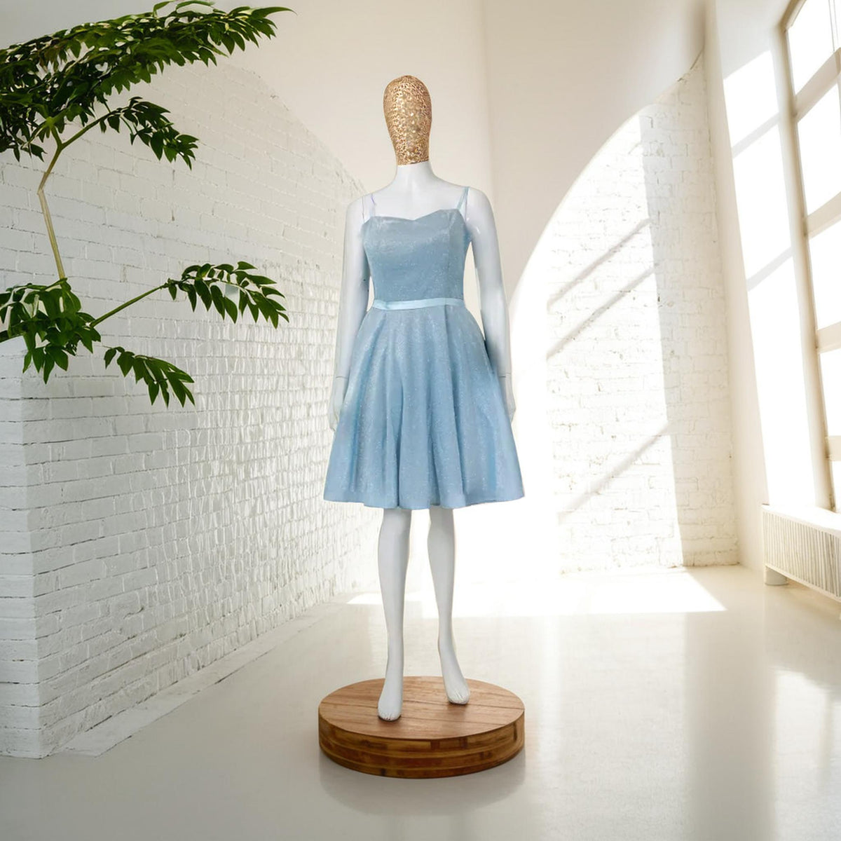 Dreamy Sky Blue A-Line Dress