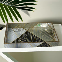 Gilded Mirage – Geometric Tray Set (3 Pcs)