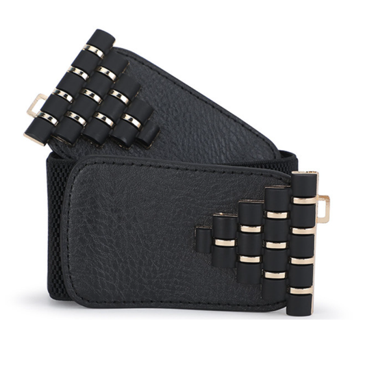 Girls Bold Black & Gold Corset Belt